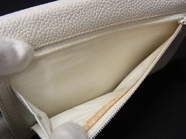 1円 CHANEL シャネル ココマーク キャビアスキン コインケース コインパース カードケース 小銭入れ 財布 ウォレット ホワイト系 AD3275hk 1円 CHANEL ココマーク FQ4054 fY11441A Y8383アオ
