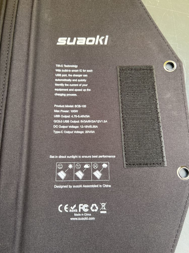 100W | suaoki ソーラーチャージャー 折りたたみ式 SCB-100 ソーラー