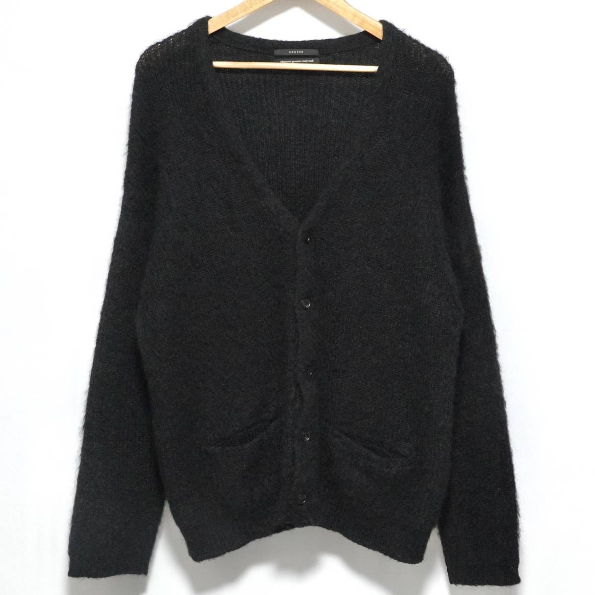  UN / US1642 Mohair cardigan モヘアカーディガン ブラック アンユーズド サイズ3(カーディガン)｜売買されたオークション情報、yahooの商品情報をアーカイブ公開 - オークファン カーディガン