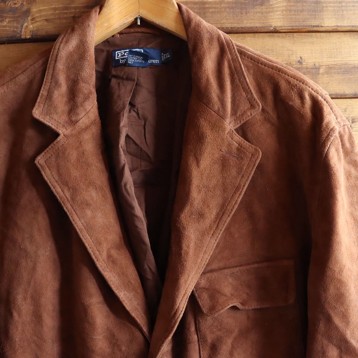 N7/T7.13-3 90s RalphLauren ラルフローレン スエード テーラード 