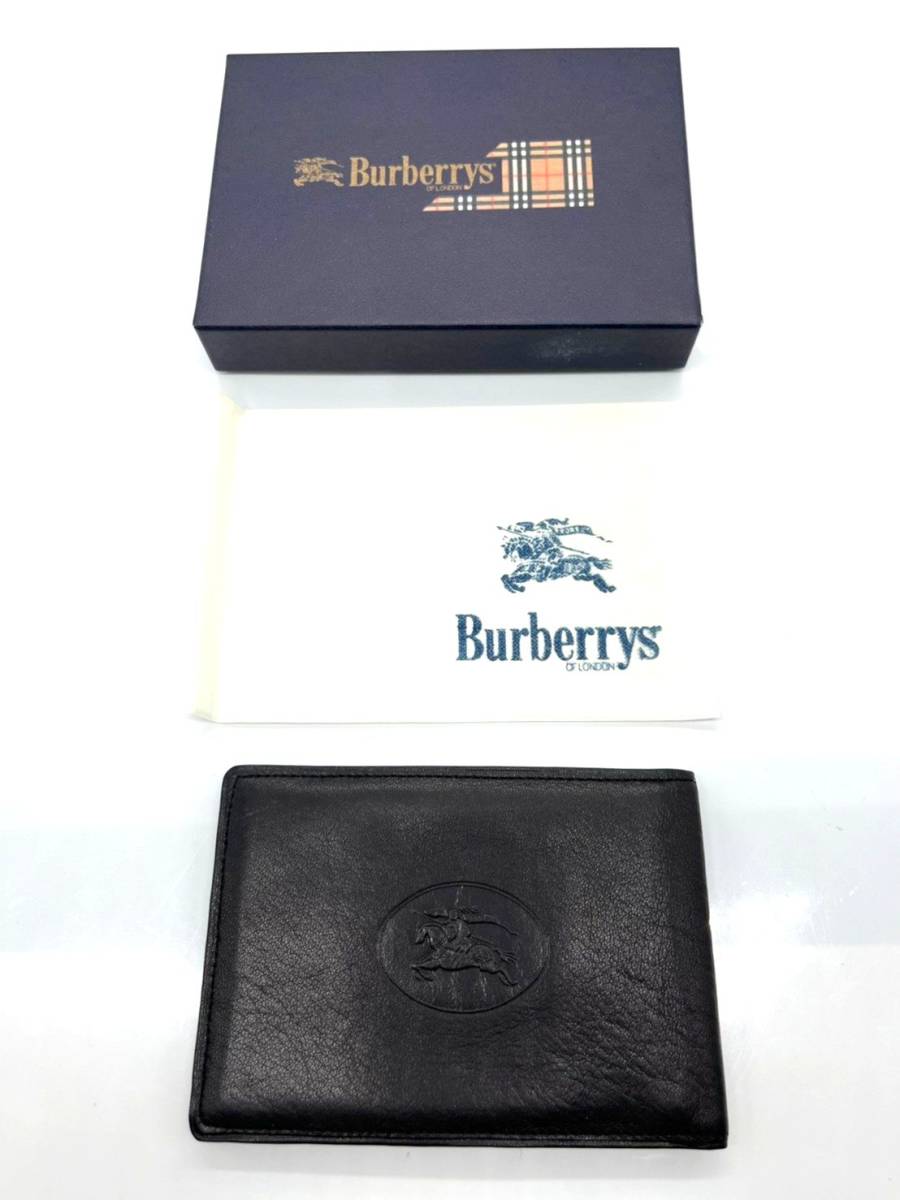 美品】Burberrys バーバリー パスケース チェック ブラック レザー