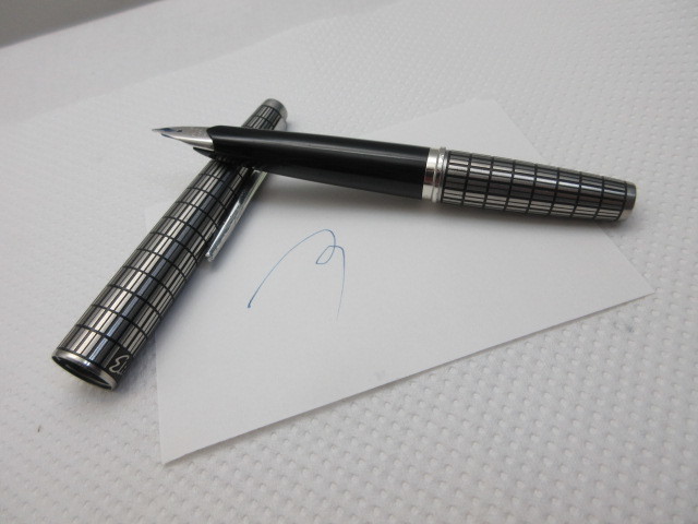 PILOT 万年筆 Elite 全格子 F字 H178 18K 870☆ パイロット エリート 18K-750 H 775 / PILOT Elite / 格子柄