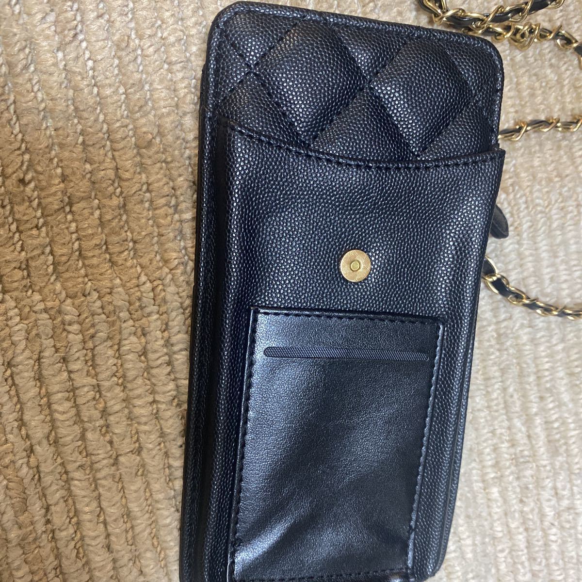 CHANEL ノベルティ ブラック iPhone15ケース カードポケット付き