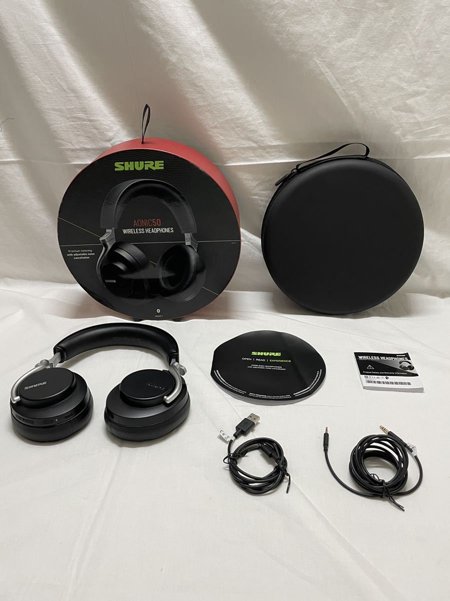 格安，大得価 説明文必読 SHURE シュア AONIC 50 ワイヤレス ノイズキャンセリング ヘッドホン SBH2350-BK-J(シュア)｜売買されたオークション情報、yahooの商品情報をアーカイブ公開 - オークファン シュア