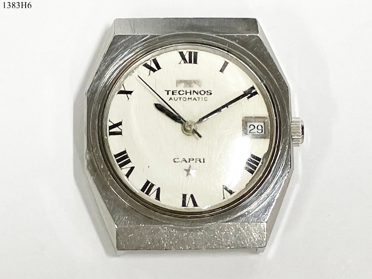 得価，大人気 TECHNOS テクノス CAPRI カプリ Cal.2824 自動巻き デイト シルバー 腕時計 本体のみ ジャンク 1383H6-19(テクノス)｜売買されたオークション情報、yahooの商品情報をアーカイブ公開 - オークファン テクノス