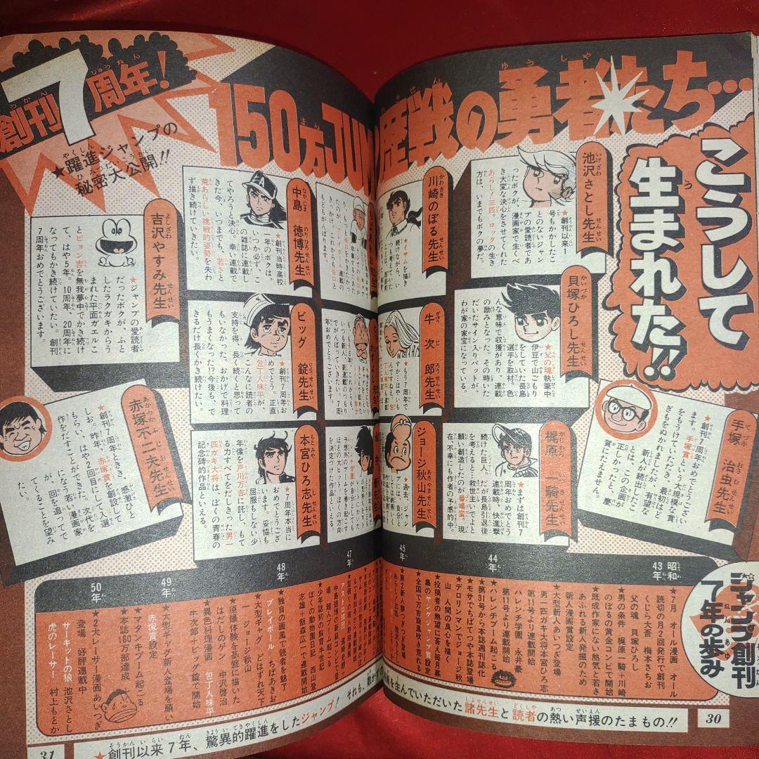 貴重当時物！週刊少年ジャンプ1975年7月28日号 JUMP創刊7周年記念 巻頭