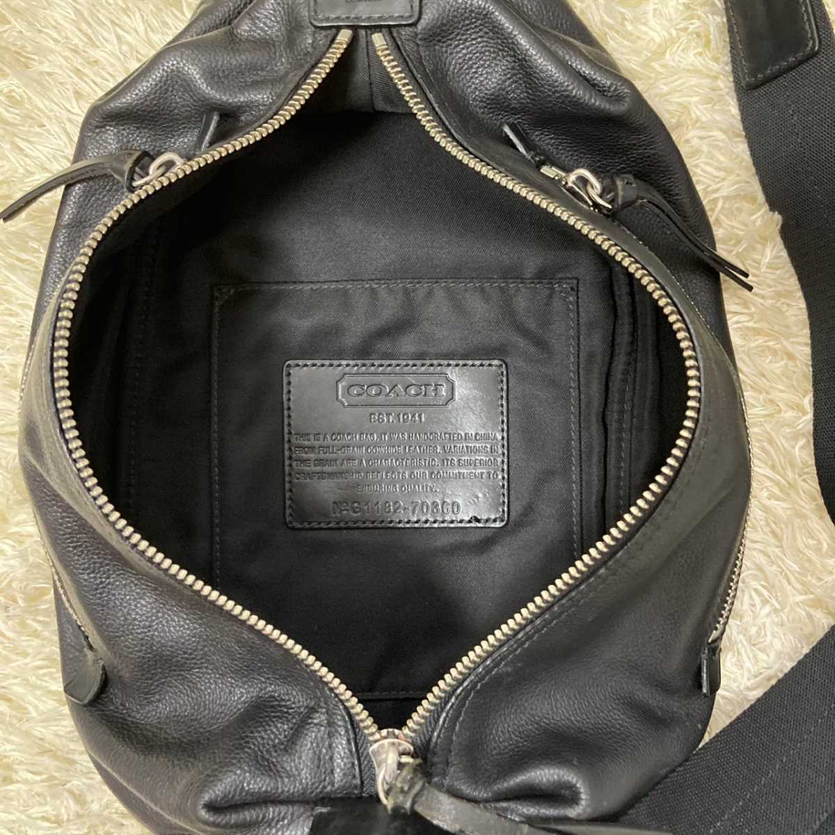 COACH トンプソン レザー ボディバッグ ワン ショルダーバッグ