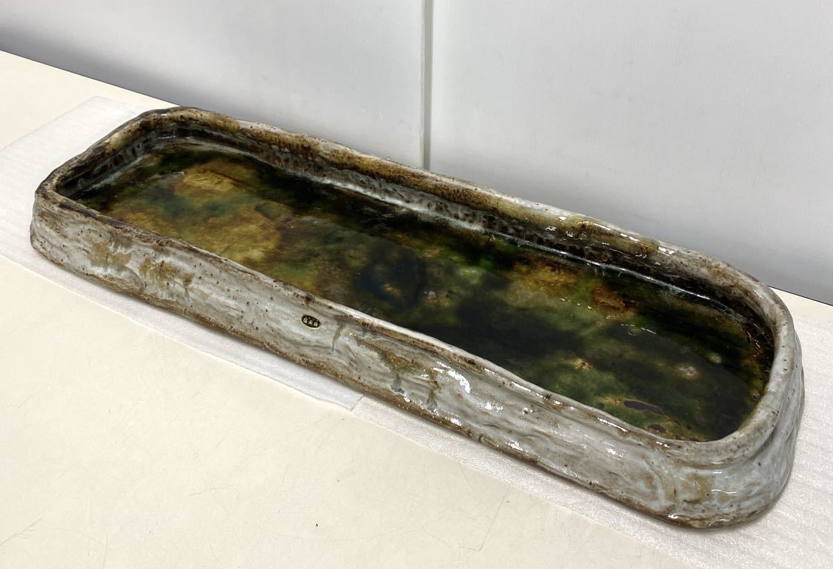 人気，正規品 信楽焼 陶器 水盤 一辺陶 インテリア 花器 生花 茶道具 華道具 盆栽鉢 和鉢 テラリウム 大型 サイズ ㎝ ：約77.5&times;27&times;7(花器、壷)｜売買されたオークション情報、yahooの商品情報をアーカ 信楽