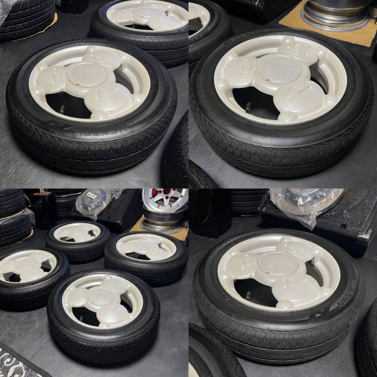 リラックマ 希少 廃番 絶版品タイヤホイール 14インチ 4.5J＋43 PCD100 