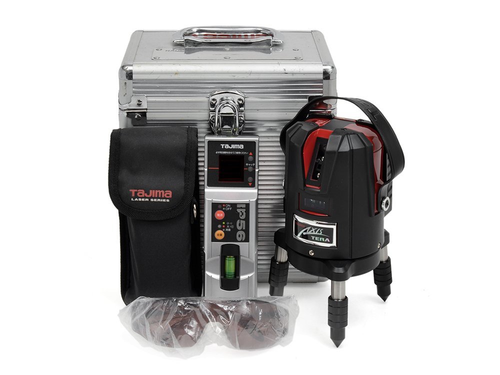 【Used】TAJIMA タジマ AXIS テラ AXT-K 高輝度レーザー墨出し器 矩・横 受光器付 AXISテラ レーザー墨出し器 タジマ(Tajima) KY10m」 レーザー墨出し器「AXISテラ AXT-KYR