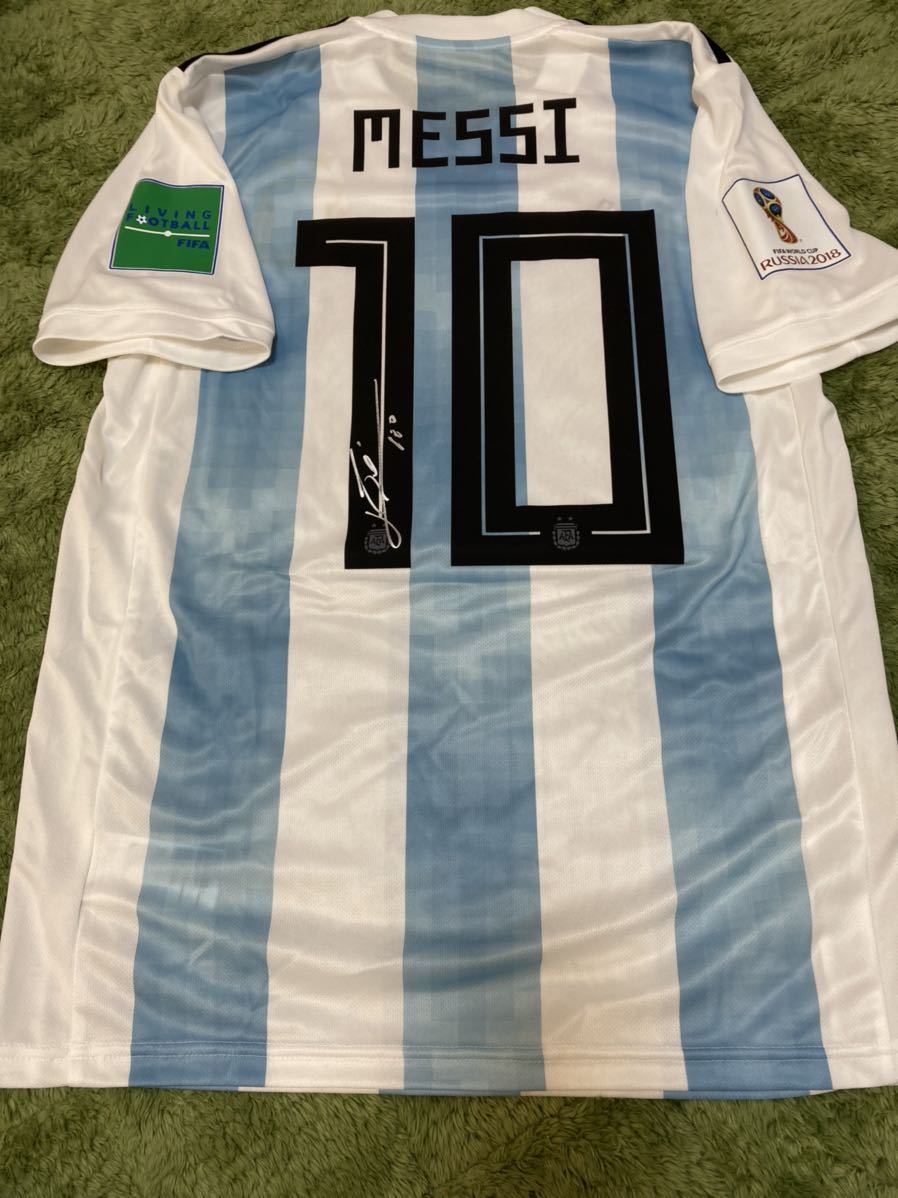 メッシ 直筆サインユニフォーム アルゼンチン代表 W杯パッチ付き The