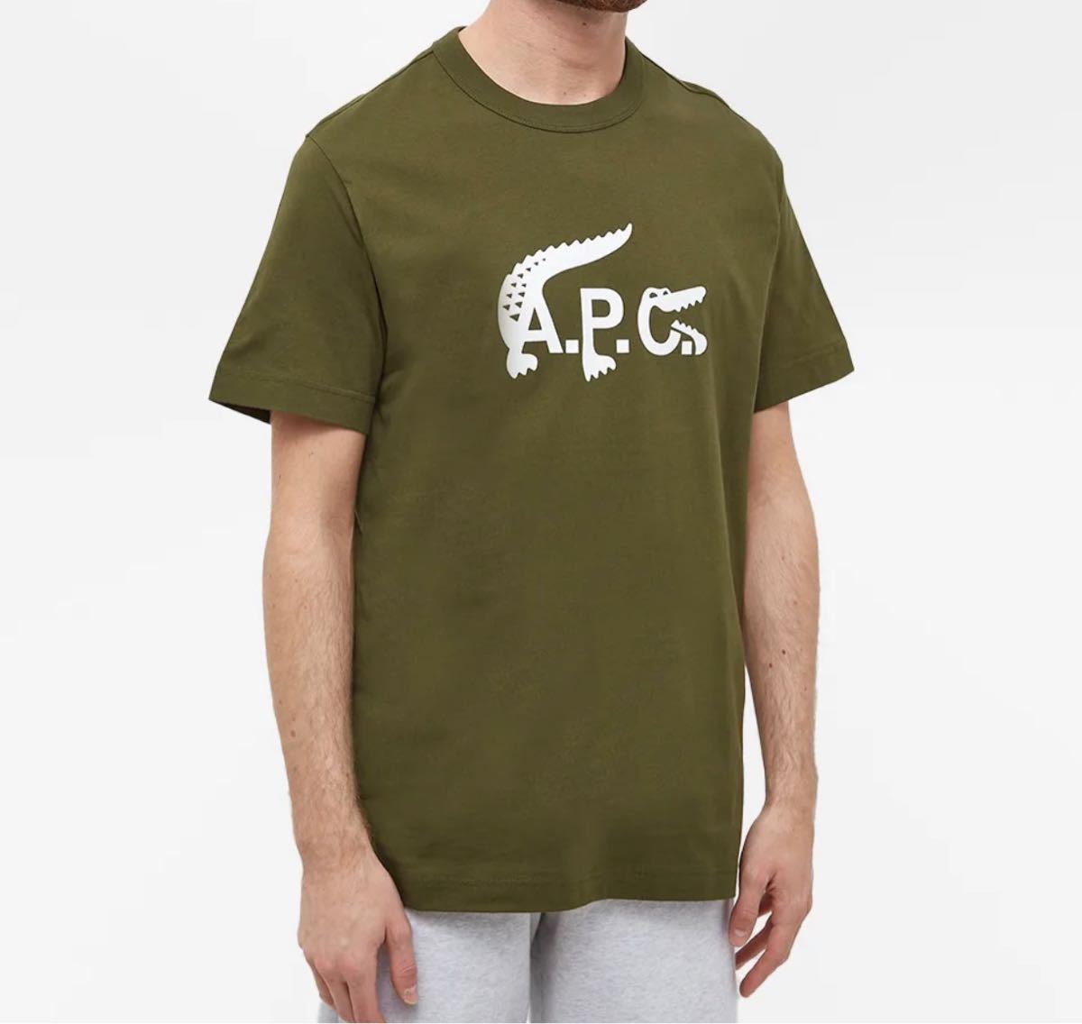 完売品☆A.P.C. x LACOSTE コラボTシャツ カーキ Mサイズ タグ付新品未