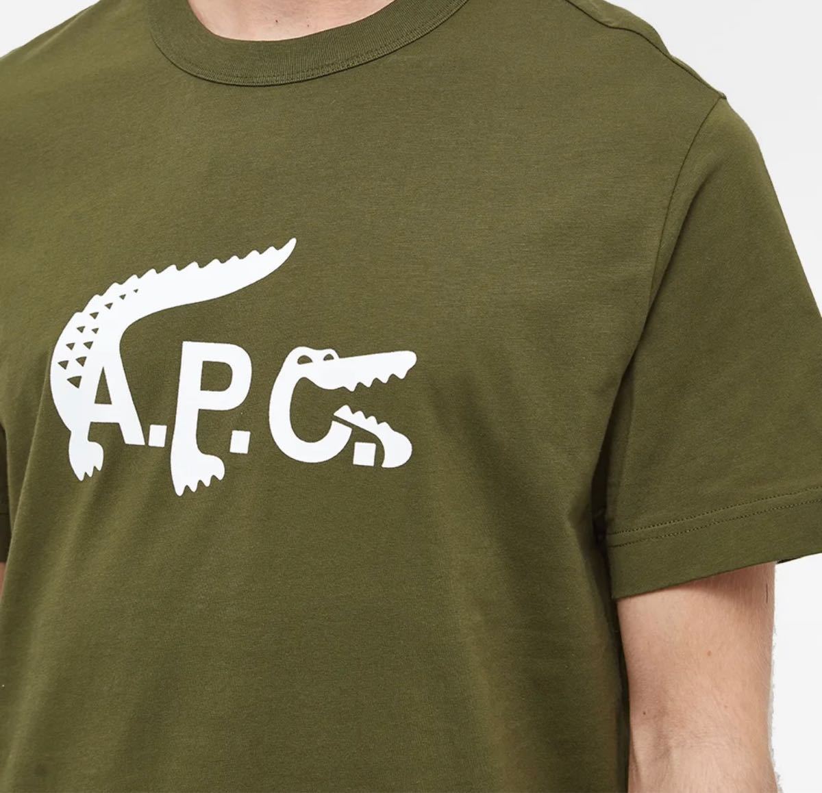 完売品☆A.P.C. x LACOSTE コラボTシャツ カーキ Mサイズ タグ付新品未