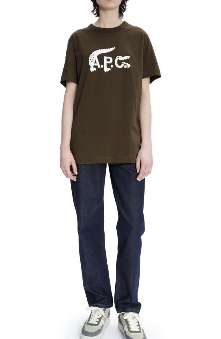 完売品☆A.P.C. x LACOSTE コラボTシャツ カーキ Mサイズ タグ付新品未