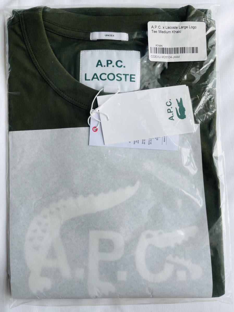 完売品☆A.P.C. x LACOSTE コラボTシャツ カーキ Mサイズ タグ付新品未