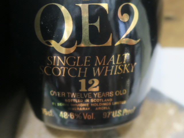 古酒 未開栓 希少品 箱替え栓付き QE2 12年 クイーンエリザベス2世 黒