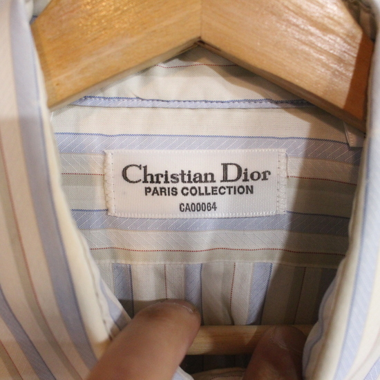 d48 2000年代製 クリスチャンディオール DIOR 長袖ストライプシャツ 