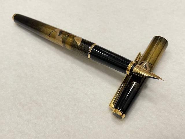 50144 未使用美品 鶴 国光会 ペン先14K PILOT 蒔絵 万年筆(パイロット