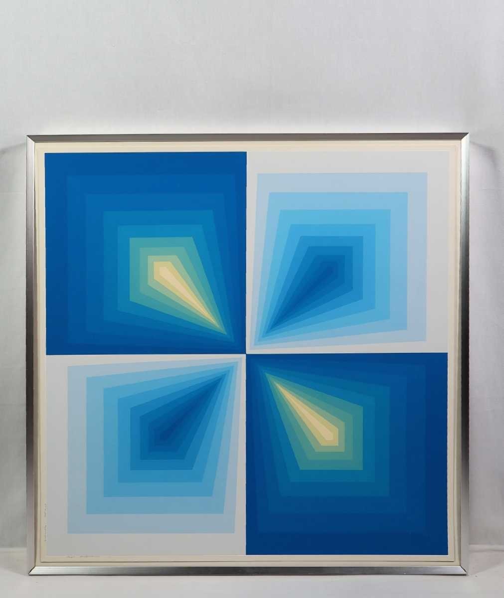 真作 ときたりょう AP版 シルクスクリーン「STAR BOUND」画寸 55.5cm×55.5cm 綺麗なグラデーションの素敵な作品 5812