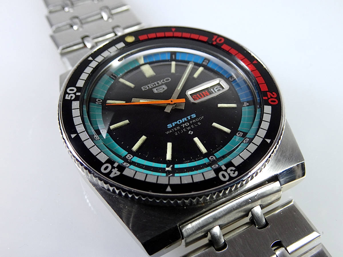 希少 美品 1969年製 SEIKO 5スポーツ 6119-6050 レガッタタイマー