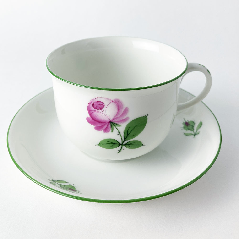 ◆Augarten アウガルテン カップ&ソーサー ウィンナーローズ ピンク 薔薇 EE 検)ヘレンド、マイセン ウィンナーローズ アウガルテン AUGARTEN ウィンナーローズ/カップ&ソーサー シンプルブーケ(5052F) ウィンナー