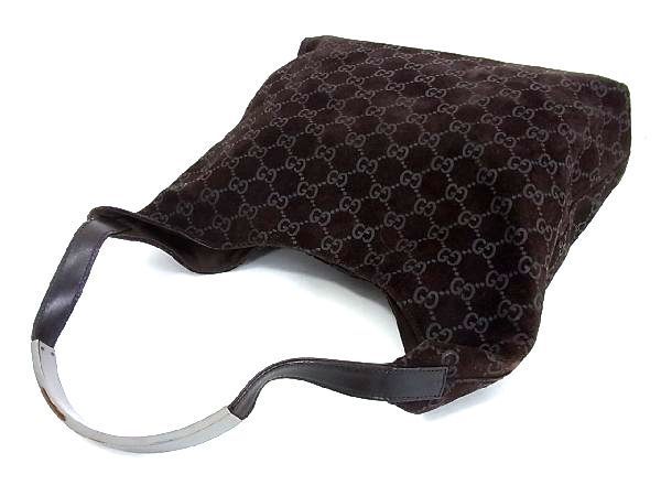 1円 GUCCI グッチ 001.3297 00914 GG柄 スエード×レザー メタル 