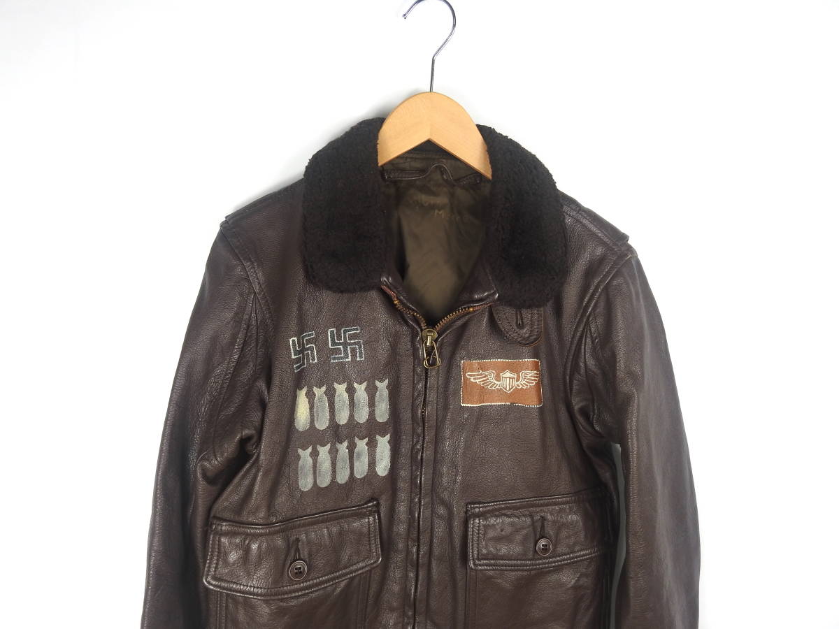 アート!! 実物 G1 A2 レザー フライト スカジャン 60s 70s 50s USN 