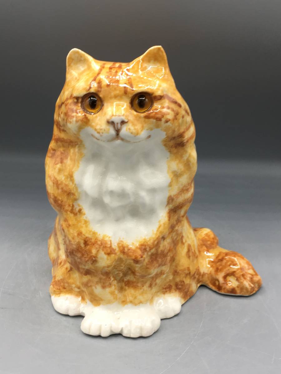 新品 目が合う ケンジントンキャット サイズ2 茶トラ ネコ 猫 置物 ネコ フィギュリン ウィンスタンリー