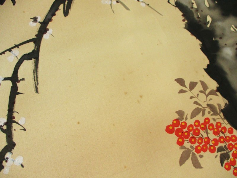 3272 村田秀玲 日本画 花鳥図 「名花十二ヵ月競艶之