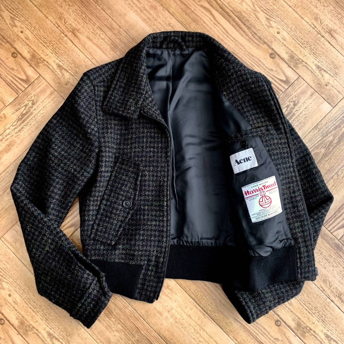 E08『アクネ Acne 別注 ハリスツイード Harris Tweed』ショート丈 