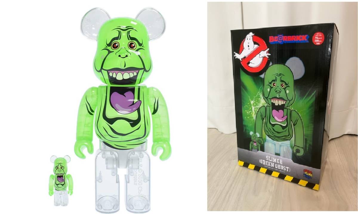 正規品，大得価 レア BE＠RBRICK SLIMER GREEN GHOST 100％＆400% グリーンゴースト ゴーストバスターズ ベアブリック MEDICOM TOY GHOSTBUSTERS KAWSKAWS(キューブリック、ベアブリック)｜売買されたオークション情報、yahooの キューブリック、ベアブリック