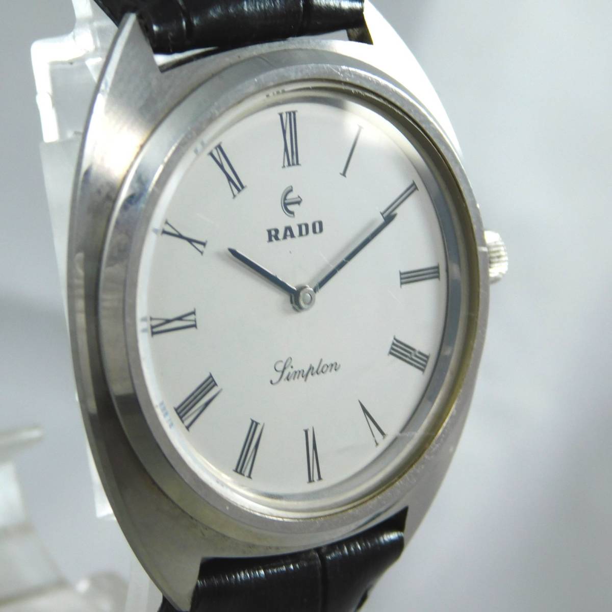 動作未確認×1円～ ラドー SIMPLON 手巻 メンズ 腕時計 シルバー RADO