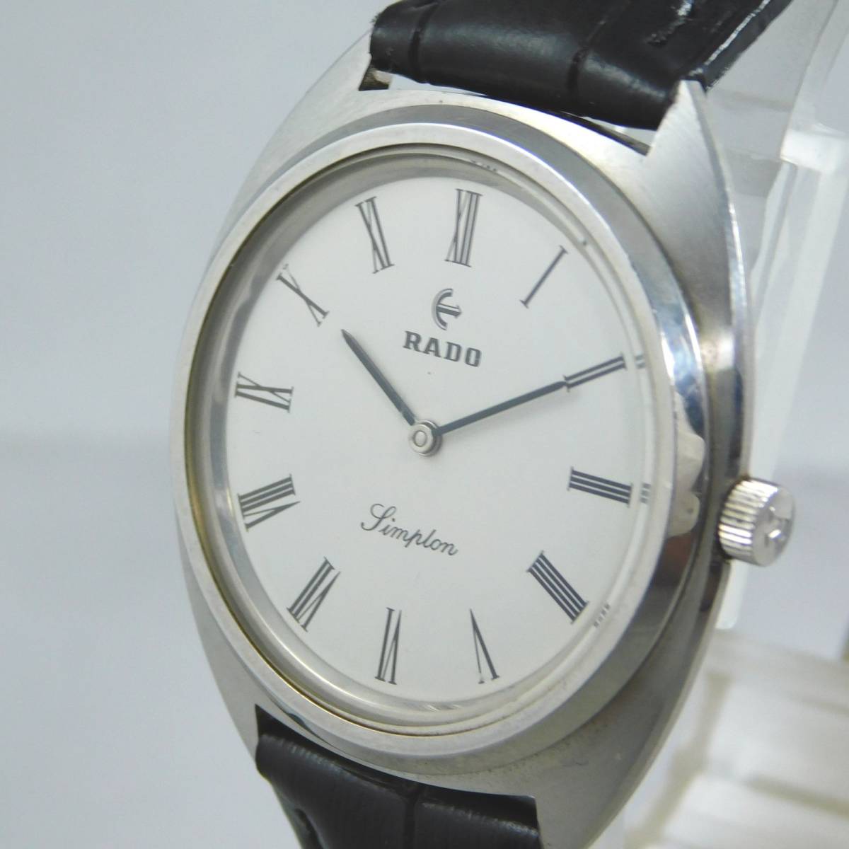 動作未確認×1円～ ラドー SIMPLON 手巻 メンズ 腕時計 シルバー RADO