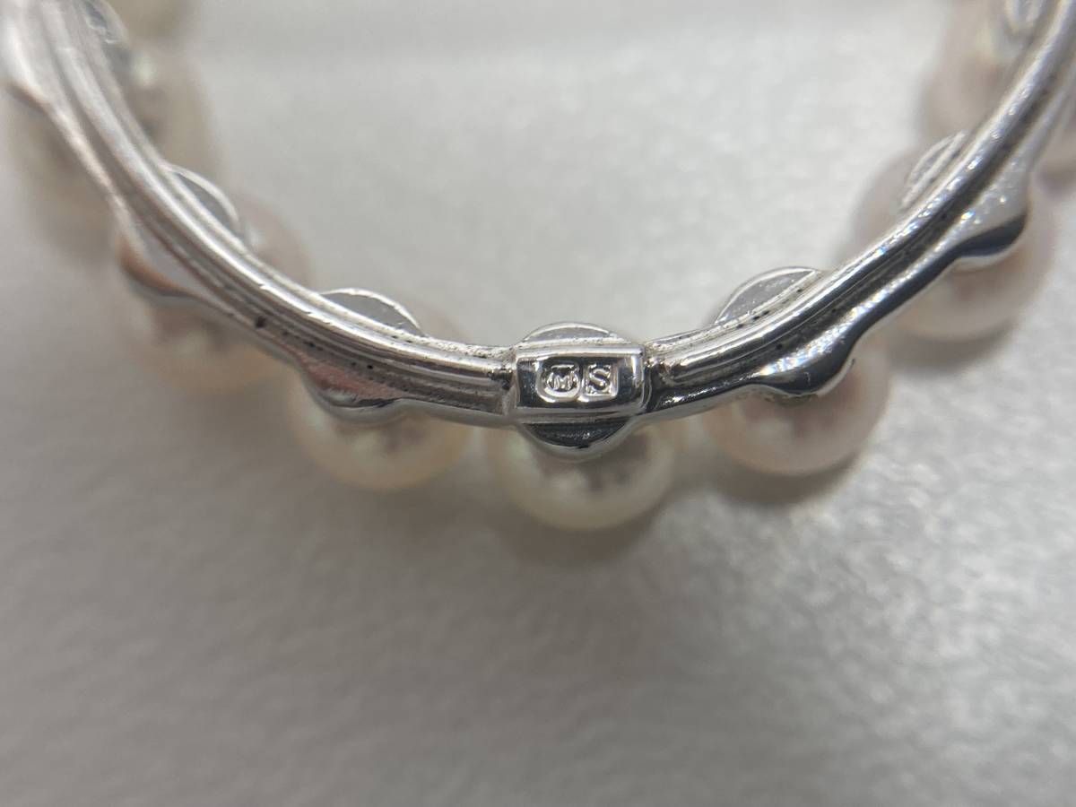 ミキモト MIKIMOTO パール シルバー ブローチ S刻印 M刻印 真珠 - 11珠