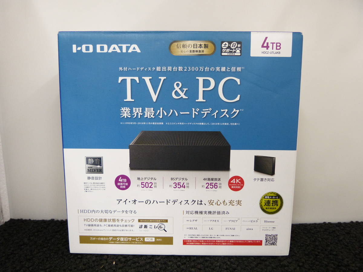 IODATA USB3.1Gen1 USB 3.0対応 外付ハードディスク 4.0TB HDCZ-UTL