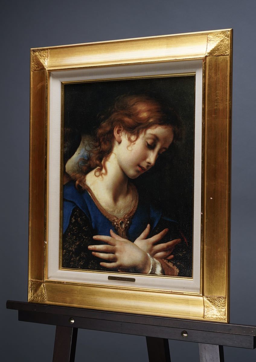 カルロ ドルチ Carlo Dolici【胎児告知 天使】複製画 F6号(32cmx41cm) 高級額物新品◎17世紀宗教画家～甘美な天使像～世界名画鑑賞～