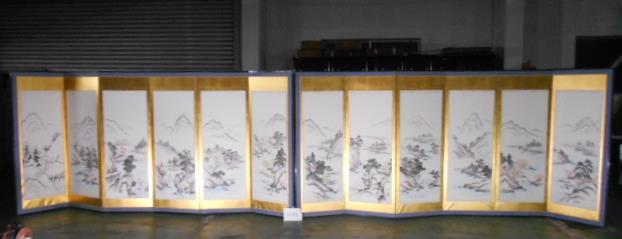 新作入荷，大人気 大雅堂2635 時代 山水図六曲一双 表は 裏に2面破れ傷み有り 室飾り 間仕切り 古道具古民家古民芸古美術 越前蔵出し(屏風)｜売買されたオークション情報、yahooの商品情報をアーカイブ公開 - 屏風