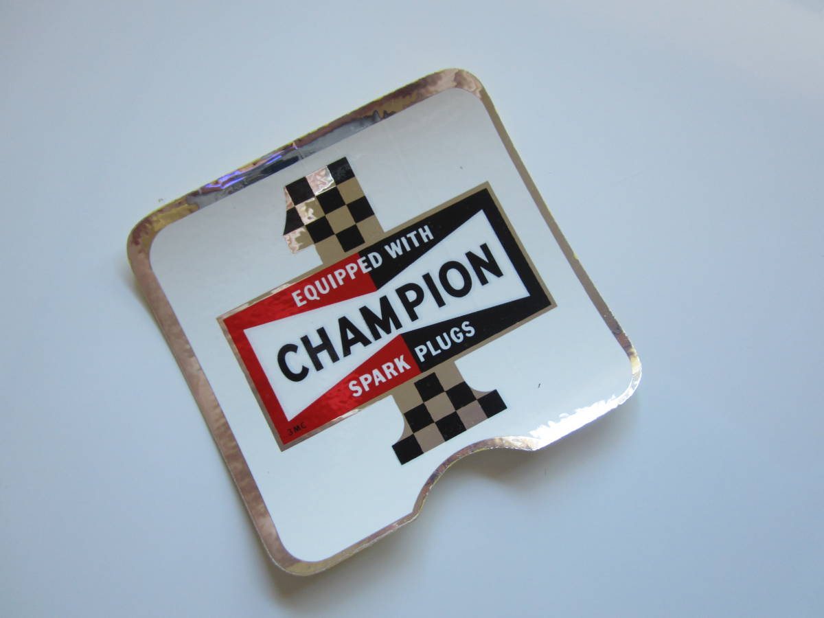 70’s チャンピオン スパークプラグ ビンテージ ワッペン チェッカーフラッグ CHAMPION 1 スパークプラグ チェッカーフラッグ チャンピオン 旧車