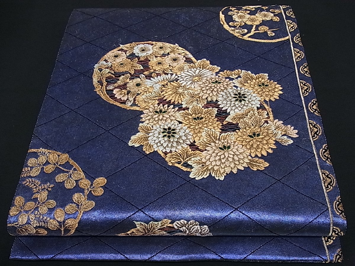 平和屋着物□六通太鼓柄袋帯 唐織 玉蟲貴人 花丸文 金糸 逸品 fb2227 