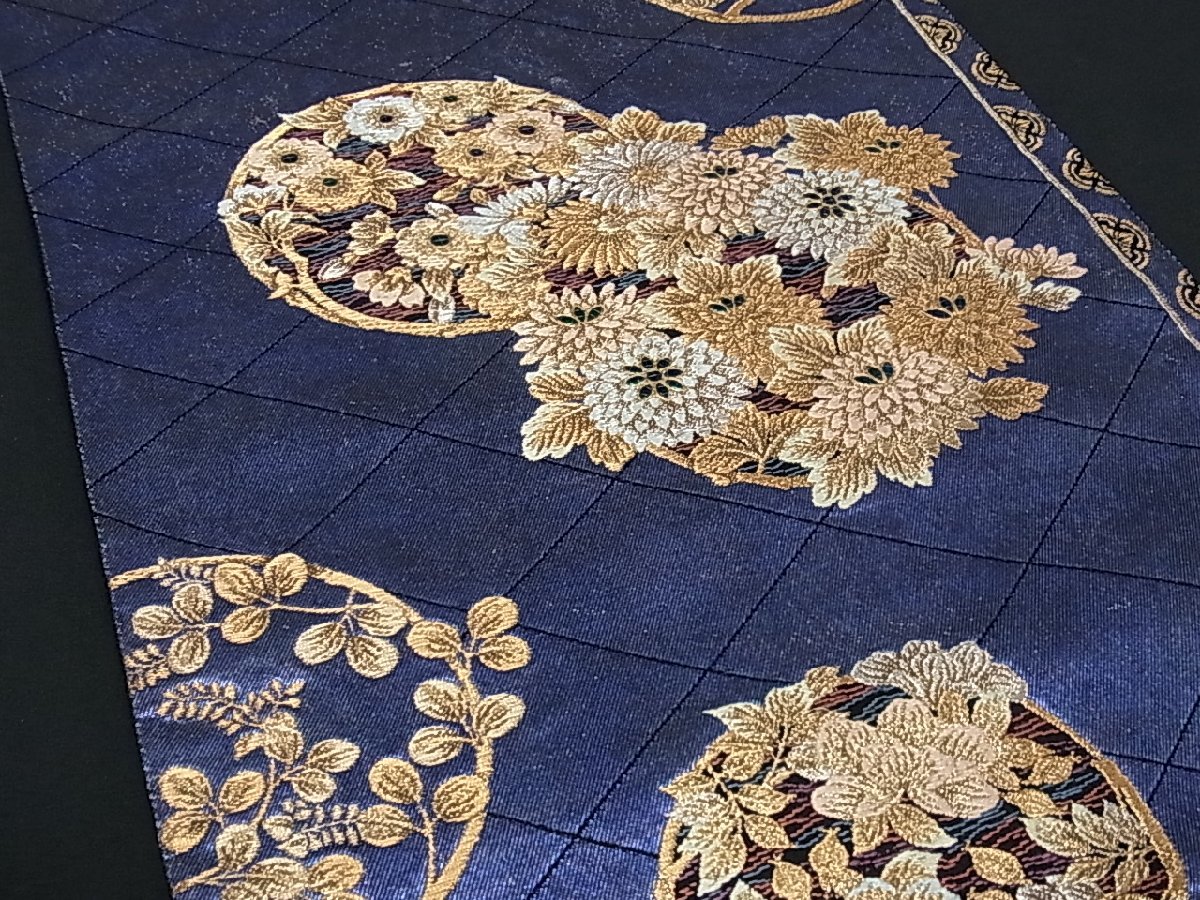 平和屋着物□六通太鼓柄袋帯 唐織 玉蟲貴人 花丸文 金糸 逸品 fb2227 