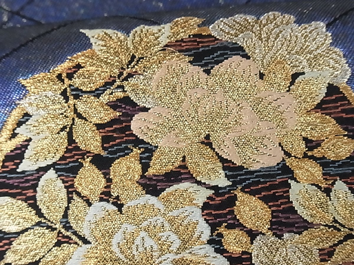 平和屋着物□六通太鼓柄袋帯 唐織 玉蟲貴人 花丸文 金糸 逸品 fb2227 