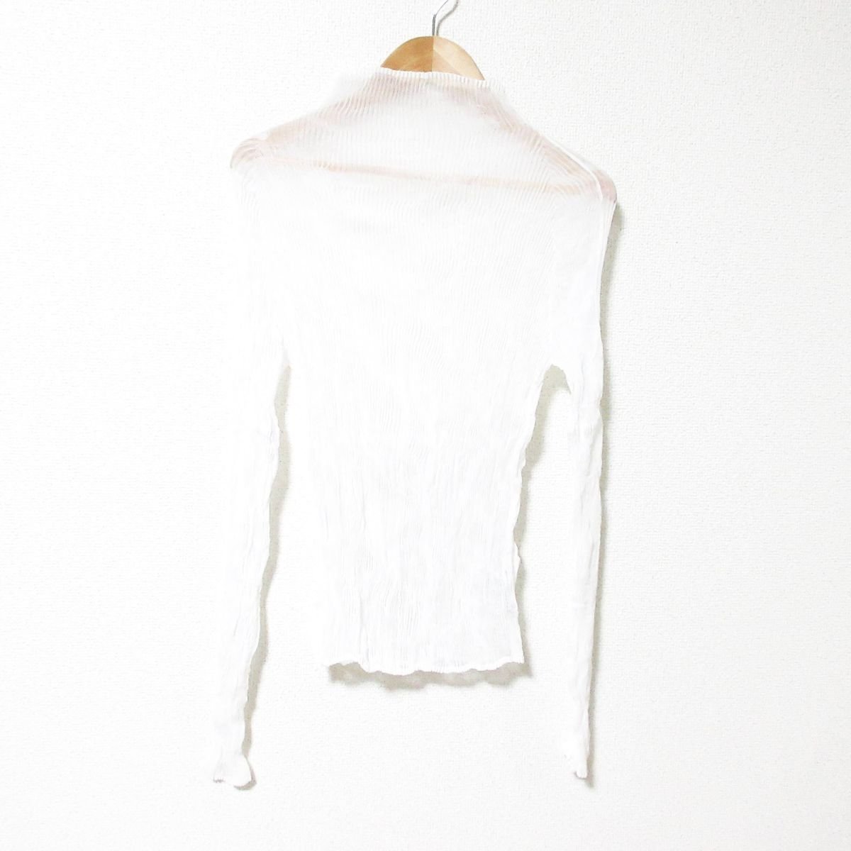 美品 ISSEY MIYAKE イッセイミヤケ 長袖 タートルネック シアー