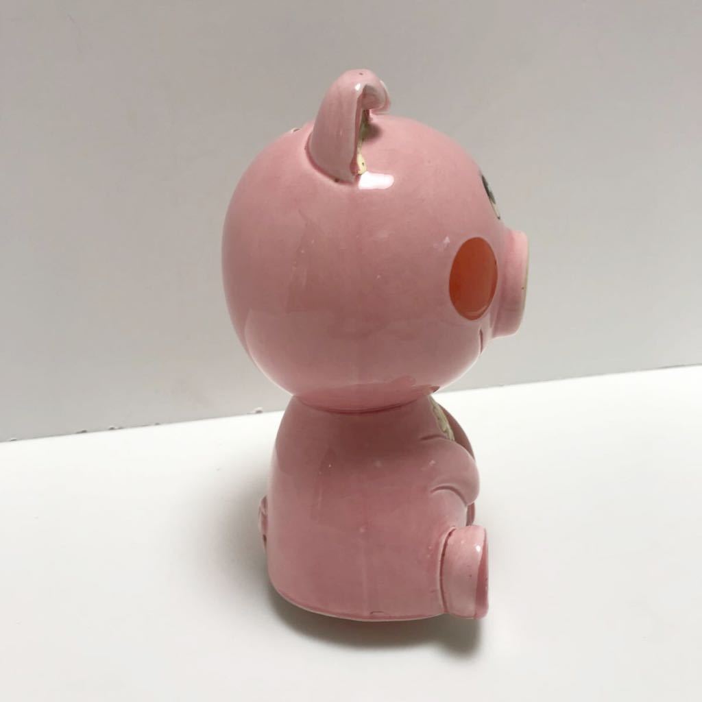 内藤ルネ RUNE 豚 ブタ 貯金箱 陶器製 ピンク 当時物 昭和レトロ