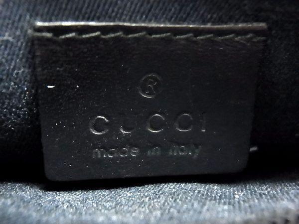 1円 GUCCI グッチ 101919 002058 GGキャンバス×レザー ポーチ付き