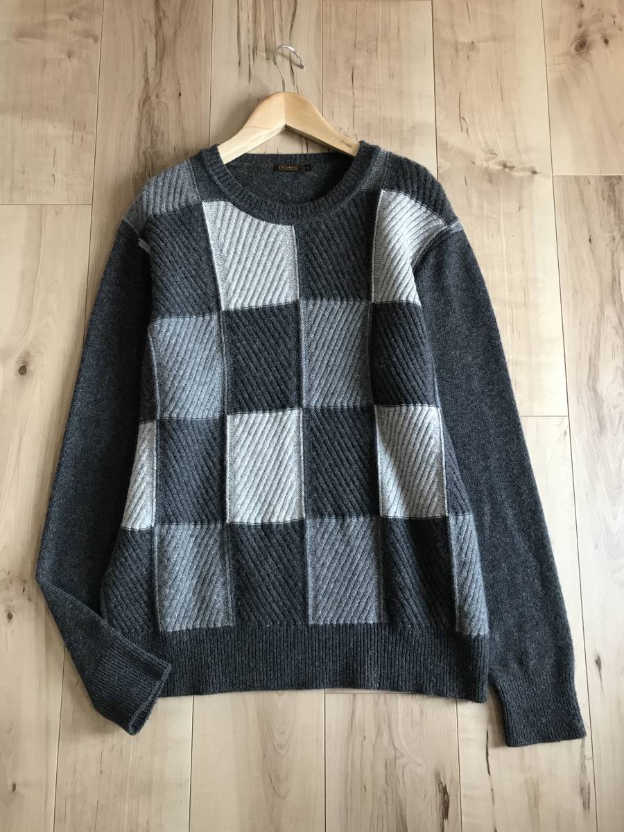 日本製 紳士L ARAMIS アラミス カシミヤ100 グレー系 ニット・セーター 