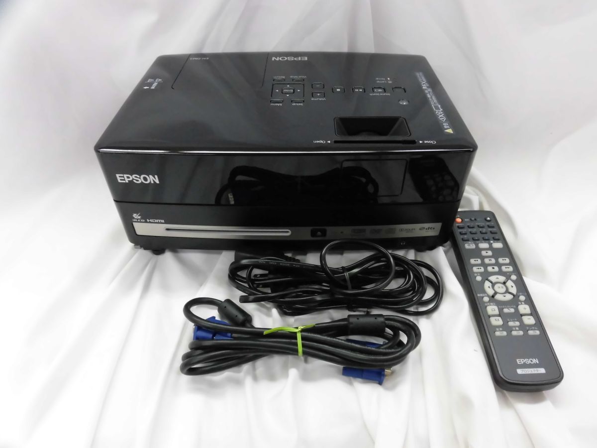 52 送100サ 1110&Ｋ11 EPSON エプソン ホームプロジェクター DVDプレーヤー内蔵 EH-DM3 リモコンあり 中古品