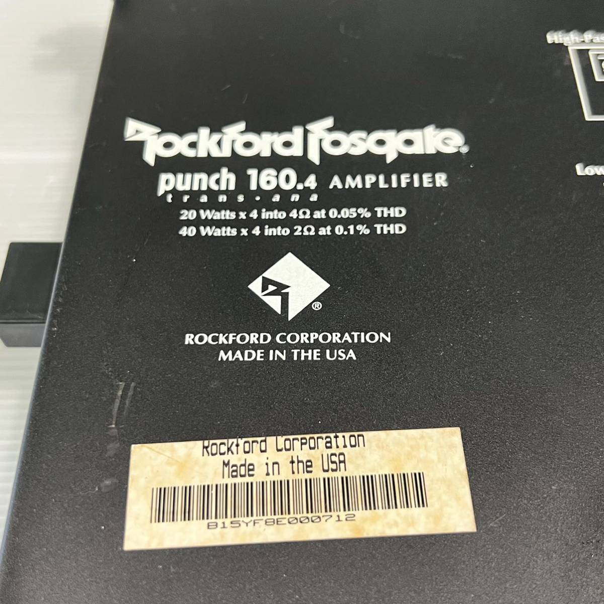 ロックフォードアンプ　PUNCH 160X ロックフォード アンプ オーディオアンプ PUNCH 160.4 現状品