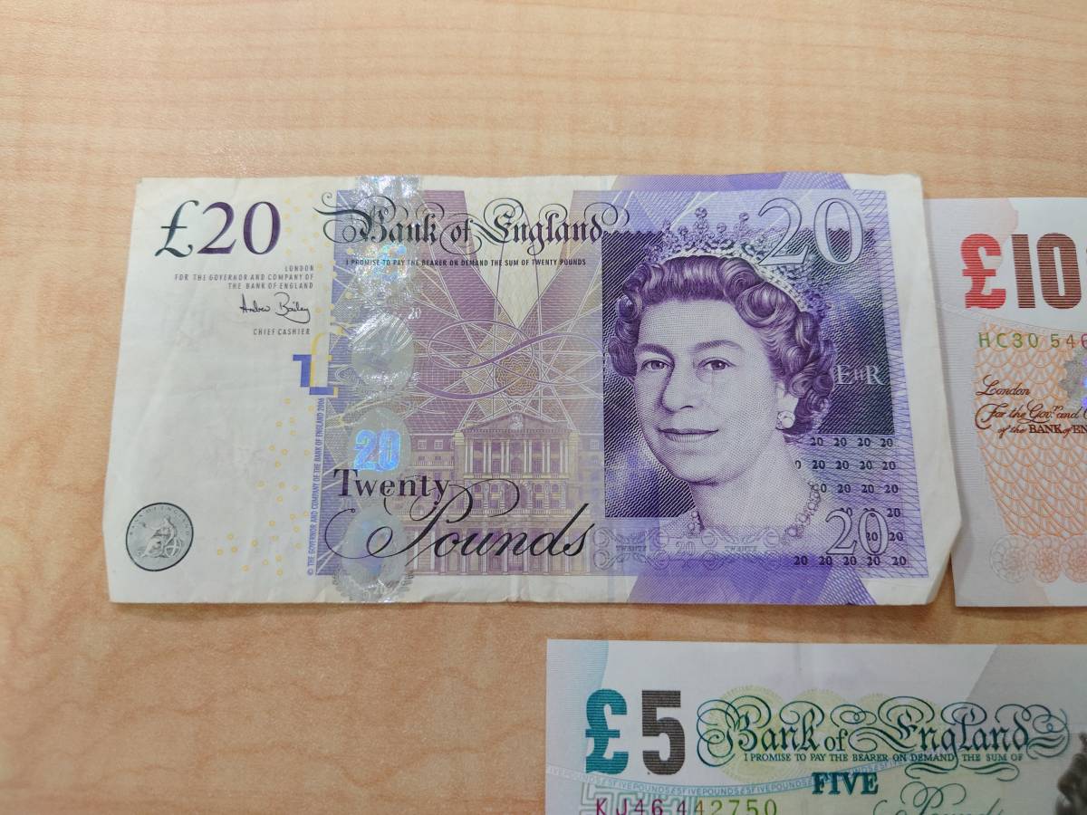 < イギリス Britain ⁄ POUNDS 2枚セット おまとめ 20ポンド 5ポンド 