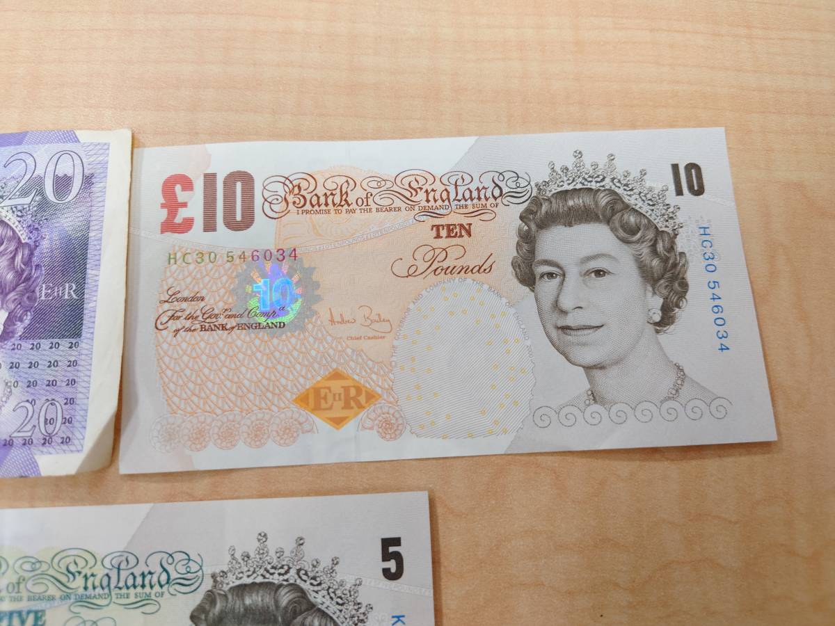 < イギリス Britain ⁄ POUNDS 2枚セット おまとめ 20ポンド 5ポンド 