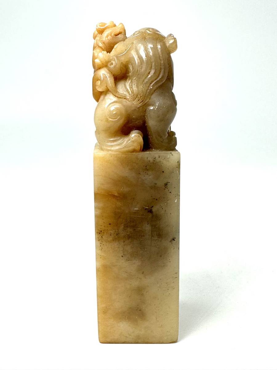 寿山石 古印材 印材 - 時代物 旧家整理品 獅子摘印 Yahoo!オークション